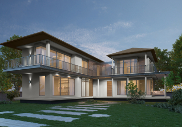 Elegant White & Brown Home Exterior