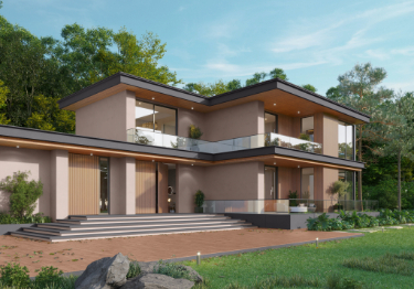 Sleek Brown & Grey Home Exterior