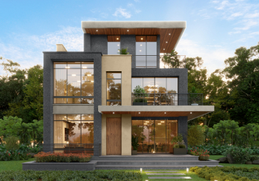 Elegant Grey Textured Home Exterior