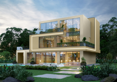 Stylish White & Muted Green Home Exterior
