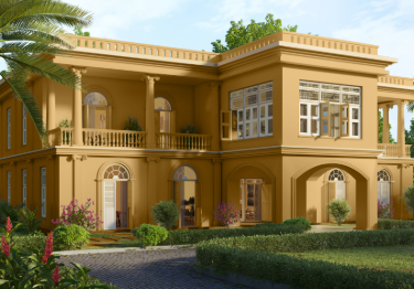 Rustic Yellow & Ivory Home Exterior