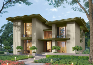 Serene Beige & Green Home Exterior