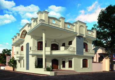 Elegant White and Grey Home Exterior
