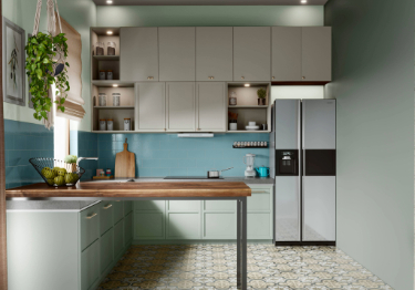 White and Wooden Kitchen Design