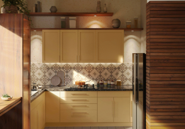 Yellow and Beige Kitchen Design