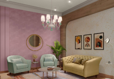 Pink and Beige Hue Living Room
