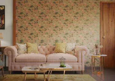 Green and White Living Room