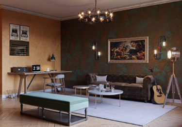 Elegant Brown Living Room