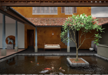 Traditional Brown Outdoor Balcony Design