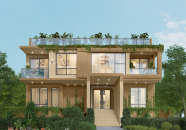 Earthy Brown & Yellow Home Exterior