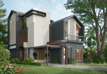 Simple Cream & Grey Home Exterior