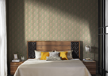Intricate Teardrop Wallpaper Bedroom