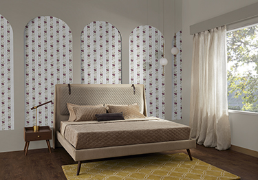 Chic Bedroom with Patterned Walls