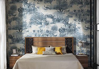 Tropical Leaf Wall Covering Bedroom