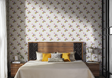 Minimalist Floral Wall Covering Bedroom