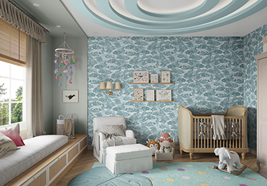 Whale Wallcovering for Nursery