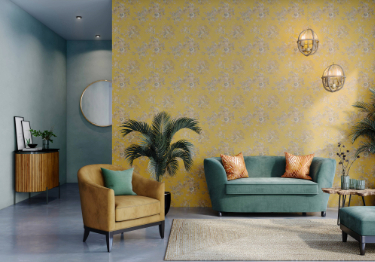 Yellow and Green Living Room