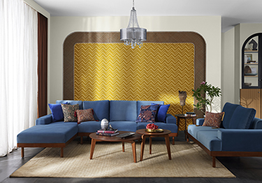 Zigzag Wallcoverings for Dynamic Living Room
