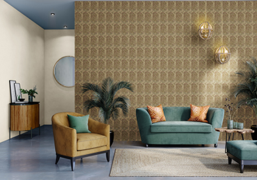 Elegant Patterned Wallpaper for Modern Living Room