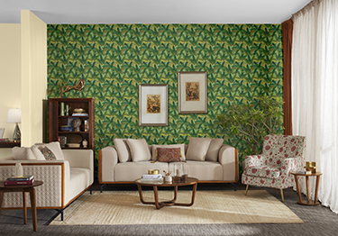 Green Leafy Wallpaper for Cozy Interiors