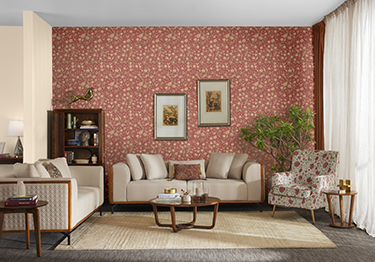 Floral Wallpaper for a Cozy Living Room