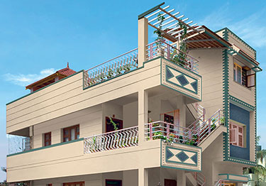 Beige and Green Exterior Design Idea 
