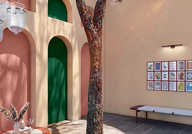 Colourful Courtyard Design Idea 