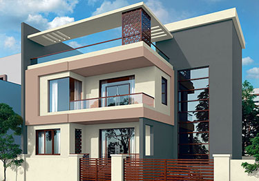 Grey Colour Exterior Wall Design