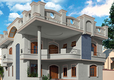 Grey Cool-toned Exterior Wall Colour Idea